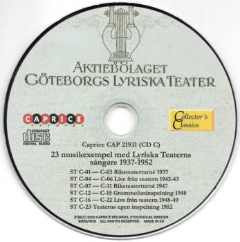 3CD Various: Operans Motiga Väg Till Storan - Göteborgs Lyriska Teater 100 År
