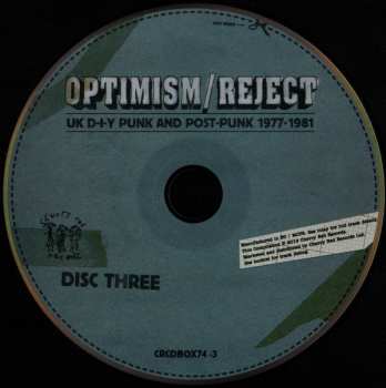 4CD/Box Set Various: Optimism / Reject (UK D-I-Y Punk and Post-Punk 1977-1981) DLX