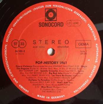 LP Various: Pop History 1961