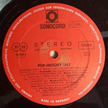 LP Various: Pop History 1961