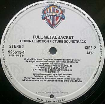 LP Various: Stanley Kubrick's Full Metal Jacket - Original Motion Picture Soundtrack