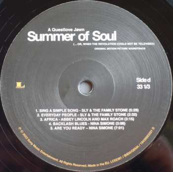2LP Various: Summer Of Soul (...Or, When The Revolution Could Not Be Televised) (Original Motion Picture Soundtrack)