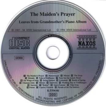 CD Various: The Maiden's Prayer (Leaves From Grandmother's Piano Album)