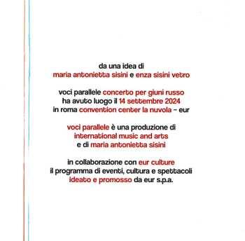 CD Various: Voci Parallele Concerto Per Giuni Russo