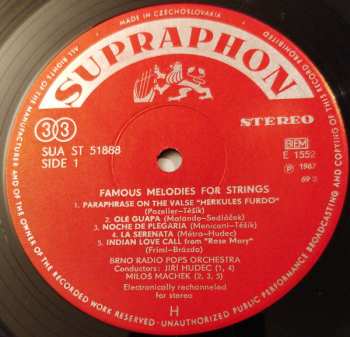 LP Velký Smyčcový Orchestr: Famous Melodies For Strings