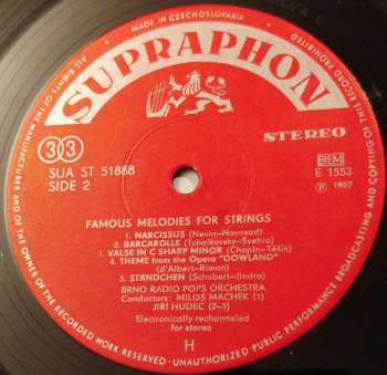 LP Velký Smyčcový Orchestr: Famous Melodies For Strings