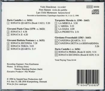 CD Vicki Boeckman: Early Italian Baroque: Frescobaldi Castello Fontana Merula Cima
