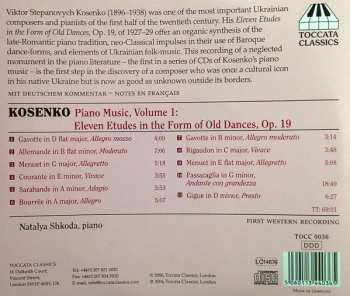 CD Віктор Косенко: Piano Music, Vol. 1: Eleven Etudes In The Form Of Old Dances, Op. 19
