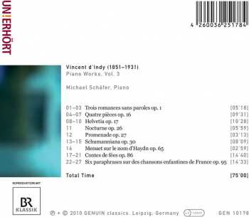 CD Vincent d'Indy: Piano Works Volume 3