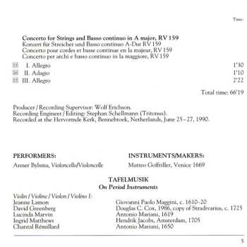 CD Antonio Vivaldi: Concertos For Strings