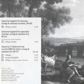 CD Antonio Vivaldi: Gods, Emperors & Angels • Concertos For Recorder, Violin, Bassoon & Strings