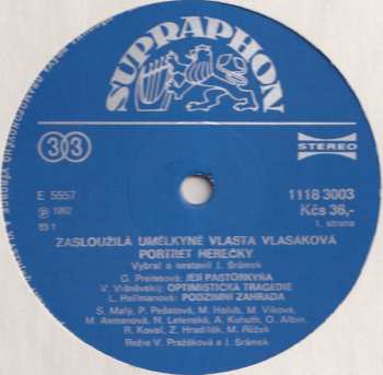 LP Vlasta Vlasáková: Portrét Herečky