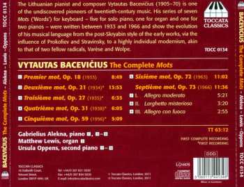 CD Ursula Oppens: Piano Music, Volume One. The Complete Mots For Solo Piano, Solo Organ And Two Pianos