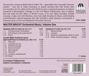 CD Walter Bricht: Orchestral Music, Volume One