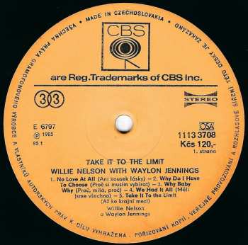 LP Waylon Jennings & Willie Nelson: Take It To The Limit