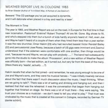 2CD Weather Report: Live In Cologne 1983