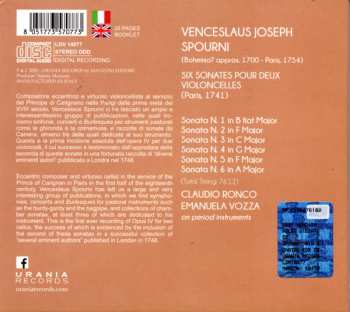 CD Wenceslaus Spourni: Sonates Op.IV Pour Deux Violoncelles