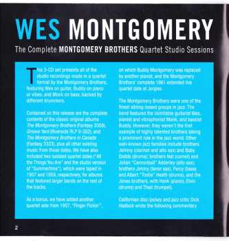 3CD Wes Montgomery: The Complete Montgomery Brothers Quartet Studio Sessions