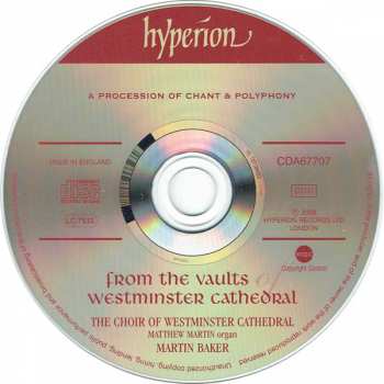 CD Westminster Cathedral Choir: A Procession Of Chant & Polyphony From The Vaults Of Westminster Cathedral