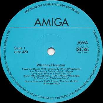LP Whitney Houston: Whitney