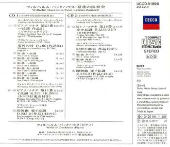 2CD Wilhelm Backhaus: Sein Letztes Konzert LTD