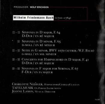 CD Wilhelm Friedemann Bach: Sinfonias / Suite In G Minor / Concerto For Harpsichord In D Major
