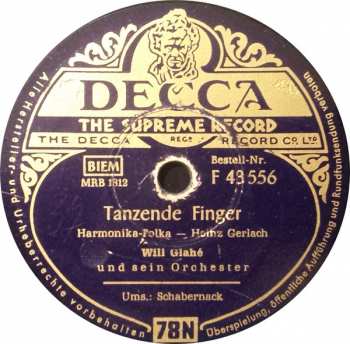 Album Will Glahé: Tanzende Finger / Schabernack