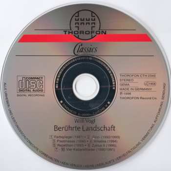 CD Willi Vogl: Berührte Landschaft LTD