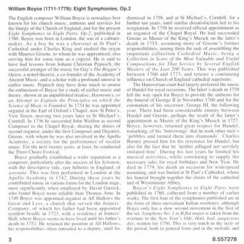 CD William Boyce: Eight Symphonies, Op. 2