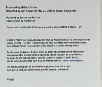 CD William Parker Quartet: O'Neal's Porch