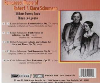 CD William Purvis: Romances: Music Of Robert & Clara Schumann 