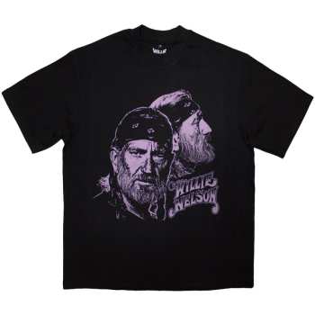 Merch Willie Nelson: Willie Nelson Unisex Oversized T-shirt: Purple Graphic (black) (small) S
