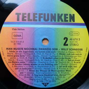LP Willy Schneider: Man Müßte Nochmal Zwanzig Sein