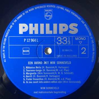 LP Wim Sonneveld: Een Avond Met Wim Sonneveld