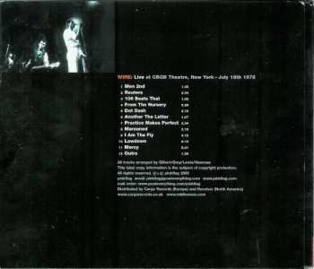 2CD Wire: Live At The Roxy, London - April 1st & 2nd 1977 / Live At CBGB Theatre, New York - July 18th 1978