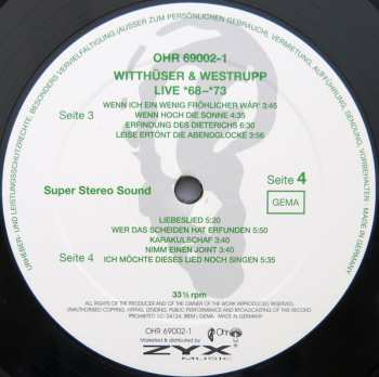 2LP Witthüser & Westrupp: Live *68–*73