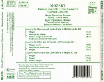 CD Wolfgang Amadeus Mozart: Bassoon Concerto / Oboe Concerto / Clarinet Concerto