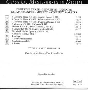 CD Wolfgang Amadeus Mozart: Deutsche Tänze - Menuette - Ländler / German Dances - Minuets - Country Waltzes