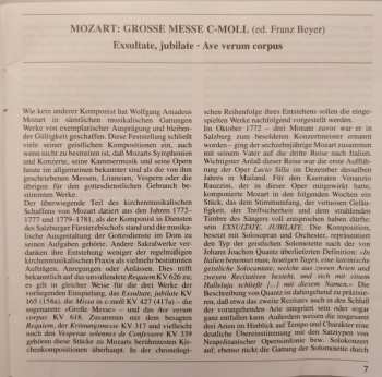 CD Wolfgang Amadeus Mozart: Grosse Messe C-Moll KV 427 (Exsultate, Jubilate KV 165 - Ave Verum Corpus KV 618)