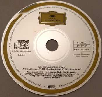 CD Wolfgang Amadeus Mozart: Grosse Messe C-Moll KV 427 (Exsultate, Jubilate KV 165 - Ave Verum Corpus KV 618)