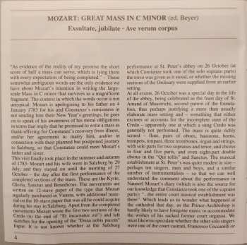 CD Wolfgang Amadeus Mozart: Grosse Messe C-Moll KV 427 (Exsultate, Jubilate KV 165 - Ave Verum Corpus KV 618)