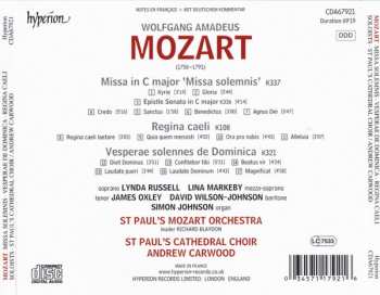 CD Wolfgang Amadeus Mozart: Missa Solemnis - Vesperae De Domenica K321 - Regina Caeli K108