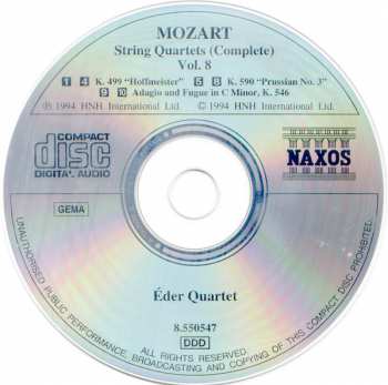 CD Wolfgang Amadeus Mozart: Mozart String Quartets (Complete), Vol. 8