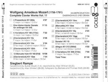 CD Wolfgang Amadeus Mozart: Complete Clavier Works = Sämtliche Klavierwerke Vol. 11