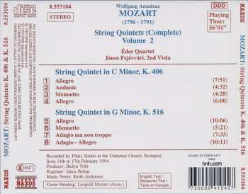 CD Wolfgang Amadeus Mozart: String Quintets (Complete) Volume 2 - K. 406 • K. 516