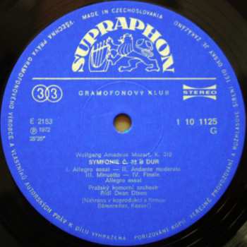 LP Prague Chamber Orchestra: Symphony No. 33 In B Flat Major / Symphony No. 34 In C Major