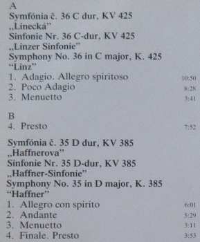 LP Wolfgang Amadeus Mozart: Symphony No.36 In C Major, K. 425 »Linz« / No.35 In D Major, K. 385 »Haffner«