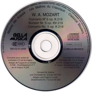 CD Wolfgang Amadeus Mozart: Violinkonzert Nr.5 A-Dur