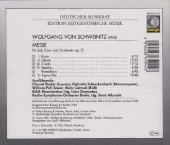 CD Wolfgang Von Schweinitz: Messe