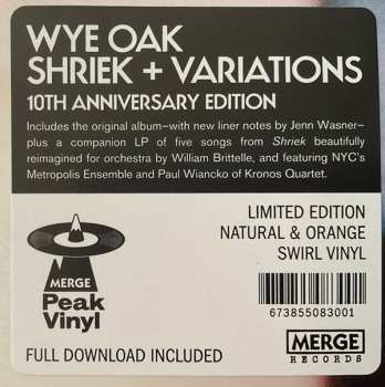 2LP Wye Oak: Shriek + Variations CLR | LTD